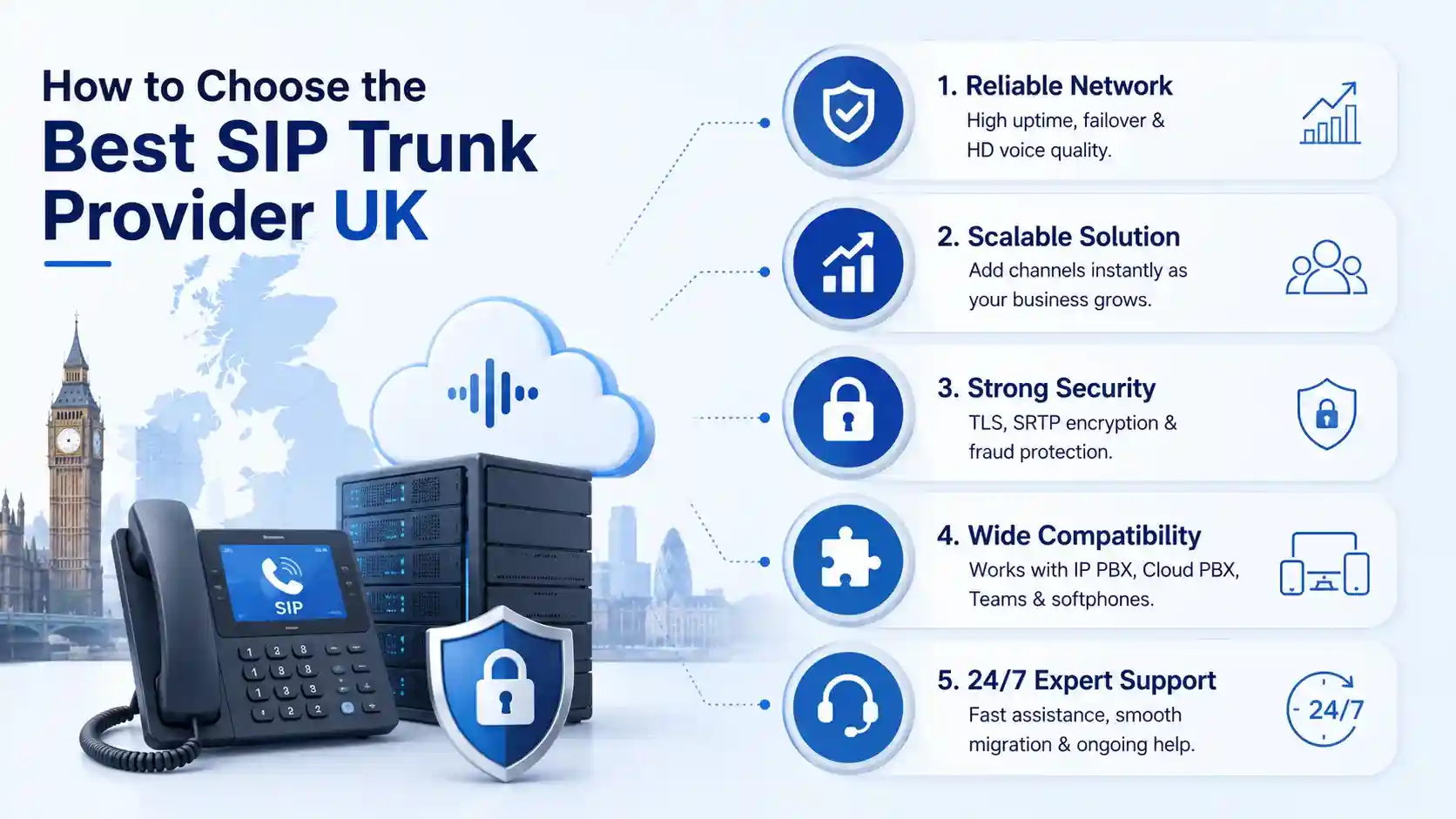 SIP trunk provider network reliability and security features
